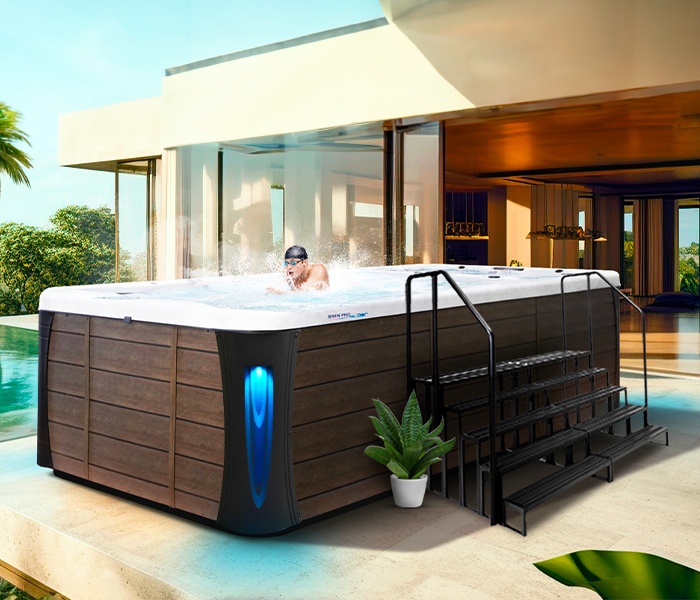 Calspas hot tub being used in a family setting - LeagueCity