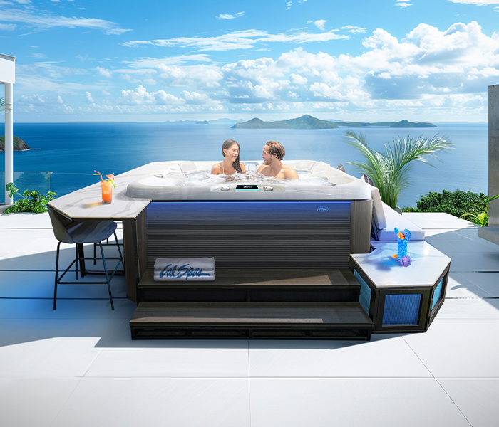 Calspas hot tub being used in a family setting - LeagueCity